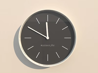 Marance Fix Wall Clock With Black Dial And White Hands Markers 3d model