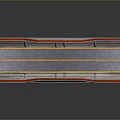 Modern Bridge Architecture Design With Red Gray Accents Lane Lines And Support Columns