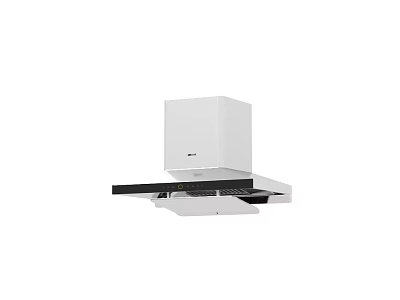 White Kitchen Range Hood with Modern Sleek Design and Efficient Ventilation 3d model