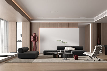 modern living room 3d model