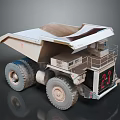 Heavy Duty Utility Dump Truck With Open Bed Large Off Road Tires And Number 23