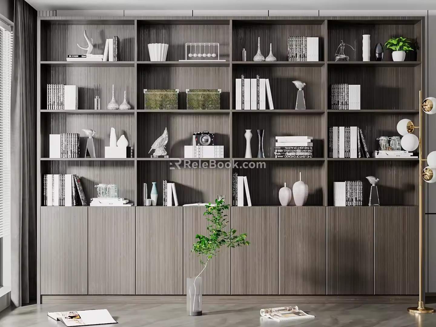 Modern bookcase 3d model