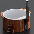 Sauna Bucket Bath Bucket Spa Bucket Bathtub 3d model