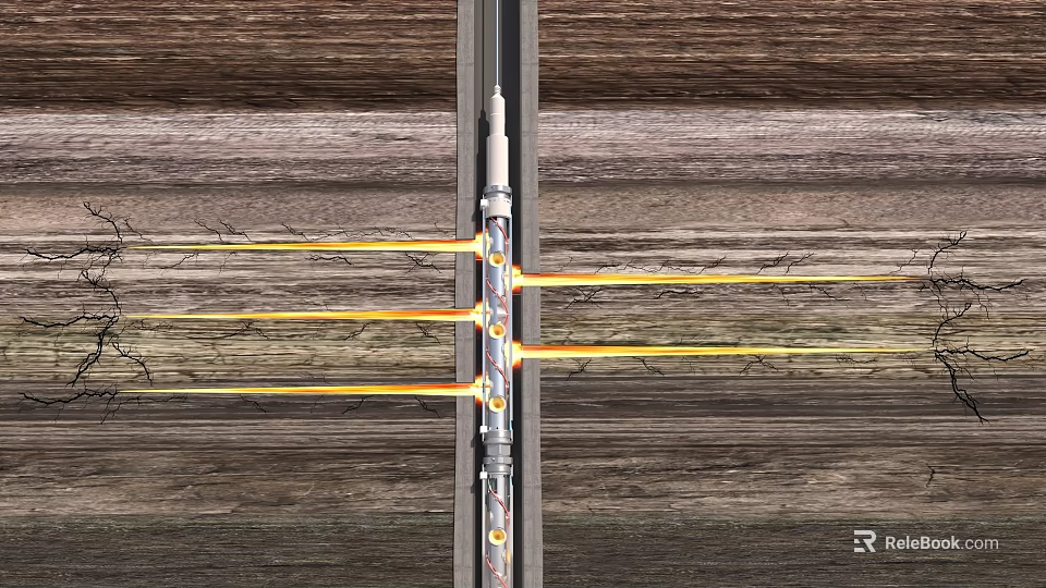 Fiber Optic Cable With Illuminated Light Beams On Wooden Background Structure 3d model