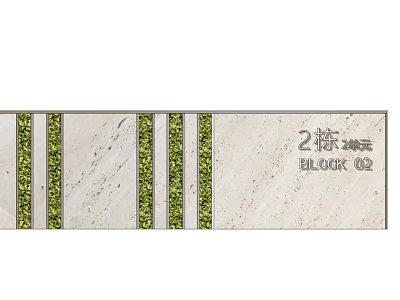 Feature Wall With White Marble Texture Green Stripes And Block 02 Identifier 3d model