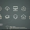 Neon Lighting Set with Various Icon Shapes for Decorative Illumination