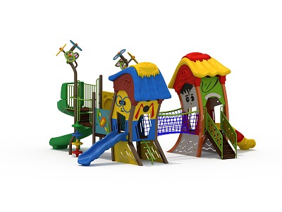 Kindergarten outdoor amusement equipment outdoor large toy slide 3d model