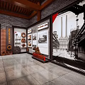 Chinese Modern Industry Exhibition Hall Showcasing Historical Achievements With Gear Decorations And Mechanical Displays 3d model