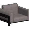 Modern Light Gray Leather Single Sofa with Black Frame and Sleek Design