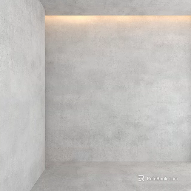 Gray Concrete Wall Structure With Textured Surface In Corner Area 3d model 