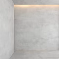 Gray Concrete Wall Structure With Textured Surface In Corner Area