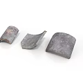 Three Curved Metal Equipment Parts With Textured Surfaces For Industrial Applications