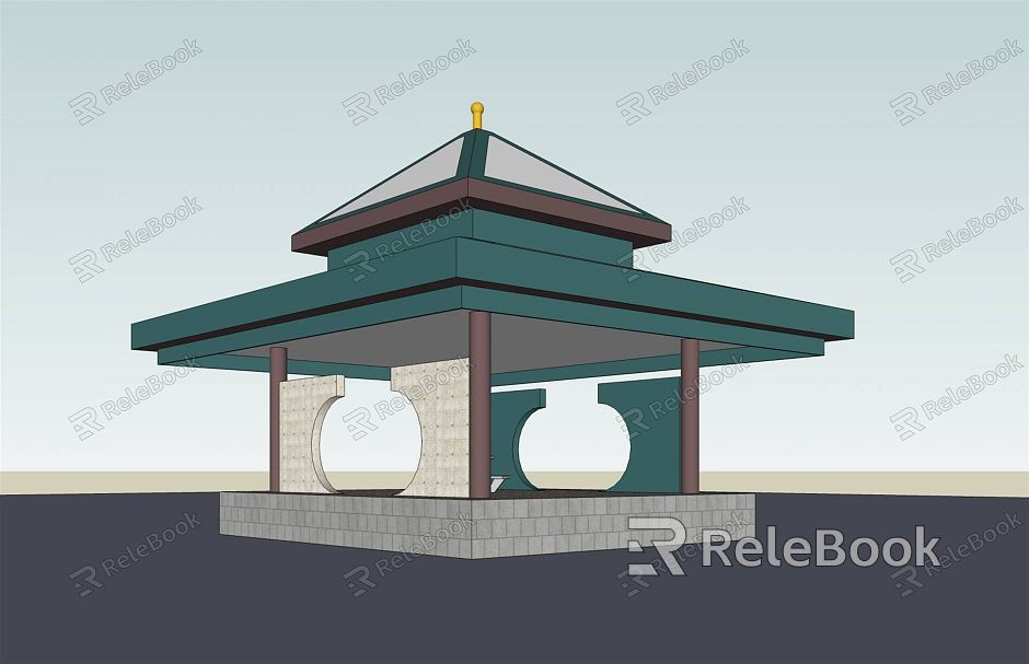 New Chinese Pavilion Pavilion model