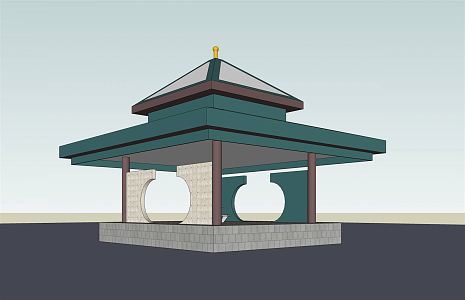 New Chinese Pavilion 3d model