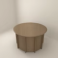Modern Simple Round Wooden Functional Table With Sturdy Legs And Stable Structure 3d model
