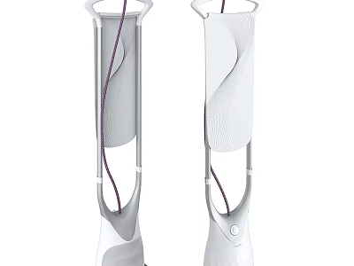 Modern Bladeless Tower Fan With Sleek White And Gray Design For Home Use 3d model