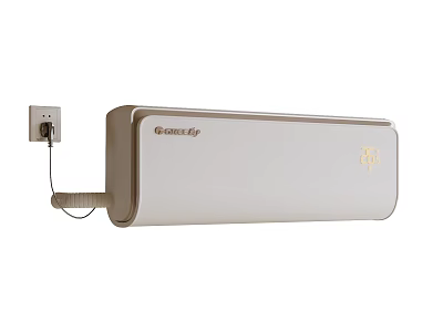 Gomecify Wall Mounted Air Conditioner Modern Sleek Design With Beige Exterior And Brand Logo 3d model