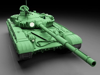 Detailed Green 3D Military Tank Model With Turret And Cannon Design 3d model