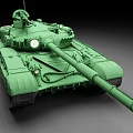 Detailed Green 3D Military Tank Model With Turret And Cannon Design