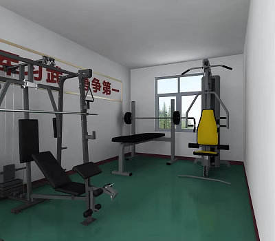 Modern Gym Training Equipment Room 3d model Modern Gym Training Equipment Room 3d model