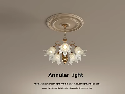 American Style Annular Ceiling Chandelier For Modern Home Indoor Luxury Lighting 3d model
