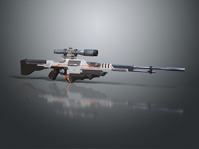 Modern sniper rifle sight 3d model