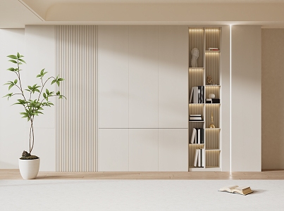 Quiet Bookcase Cream Wardrobe 3d model