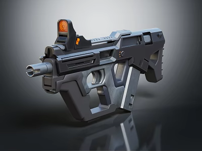 Futuristic Modern Weapon With Tactical Scope Ergonomic Grip And Black Sci Fi Design 3d model