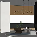 Modern Minimalist Lounge Area Interior With Comfortable Chair And Wave Pendant Light