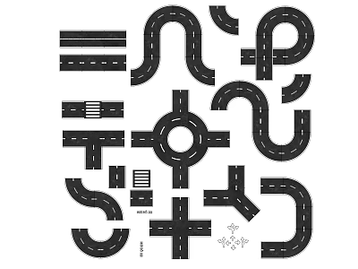Comprehensive Municipal Road Design With Intersections Roundabouts Curves And Traffic Lanes 3d model