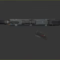 Orange Gray Modern Weapon Featuring Scope Stand And Accessories Design 3d model
