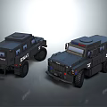 Black SWAT Vehicle Dolls Two Detailed Toy Models With Different Angles