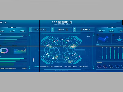 Smart Airport Multi Screen Television Display with Data Charts and Map Interface 3d model