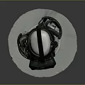 Black VR Headset With AR LAB Logo On Mannequin Head And Accessories