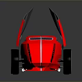 Red Futuristic Concept Car With Open Doors And Aerodynamic Body Design