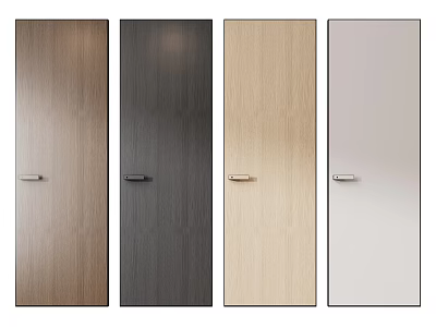 Swing Doors in Different Colors with Wooden and White Finishes for Modern Home 3d model