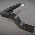 Modern piping system 3d model