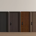 Various Design Wooden Hinged Doors Interior With Different Colors And Textures 3d model