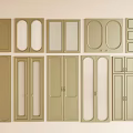Various Beige Cabinet Door Styles With Glass Inserts And Different Shapes