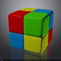 Vibrant Colored Rubik's Cube With Red Green Blue Yellow Faces