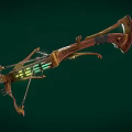 Cartoon crossbow game equipment toxic crossbow wooden crossbow bow arrow crossbow PBR material crossbow long range weapon cold weapon hunting 3d model
