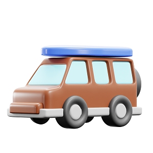 Modern minivan van vehicle cartoon minivan 3d model