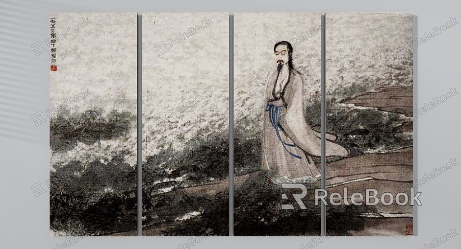 New Chinese Hanging Painting, Mood, Character, Zen model