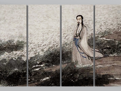 New Chinese Hanging Painting, Mood, Character, Zen model