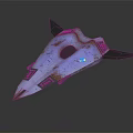 Innovative Cosmic Spacecraft Featuring Purple Blue Exterior And Sharp Nose Cone Design