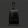 Ancient Bronze Bell With Dragon Shaped Handle And Intricate Carved Patterns