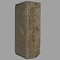 Gray Construction Brick Featuring Textured Surface And Weathered Solid Structure 3d model
