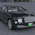 Black Bentley Luxury Sedan with Chrome Grille Headlights and Light Beige Leather Seats Interior