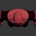 Game Movie Character Deadpool 3D Model With Red Black Costume And Masked Muscular Look