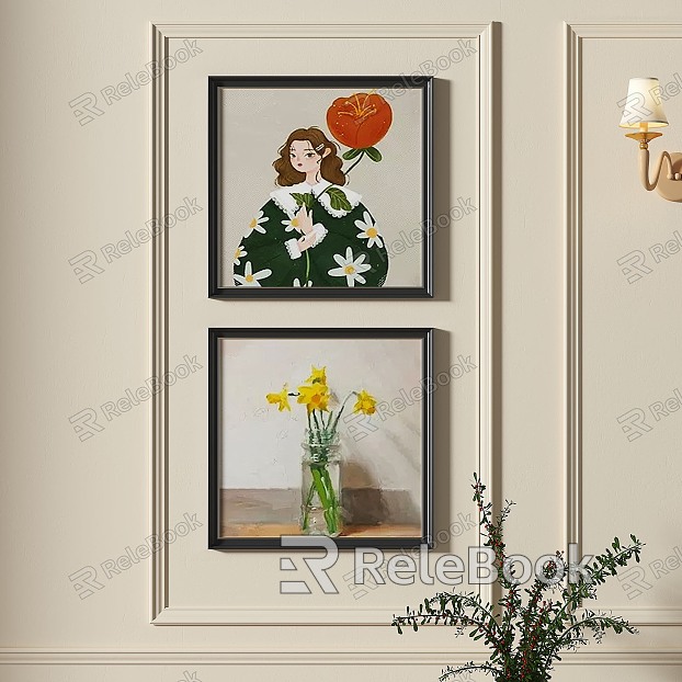 French simple abstract decorative painting model